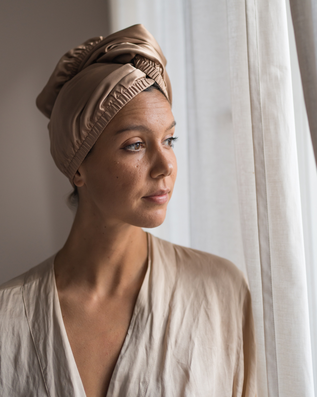 PREMIUM TURBAN CHAMPAGNE / BLACK