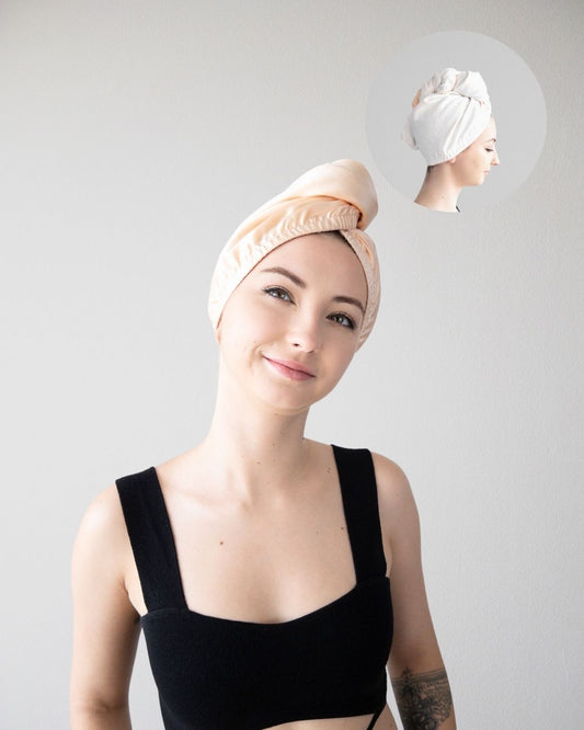 PREMIUM TURBAN PEACH / WHITE