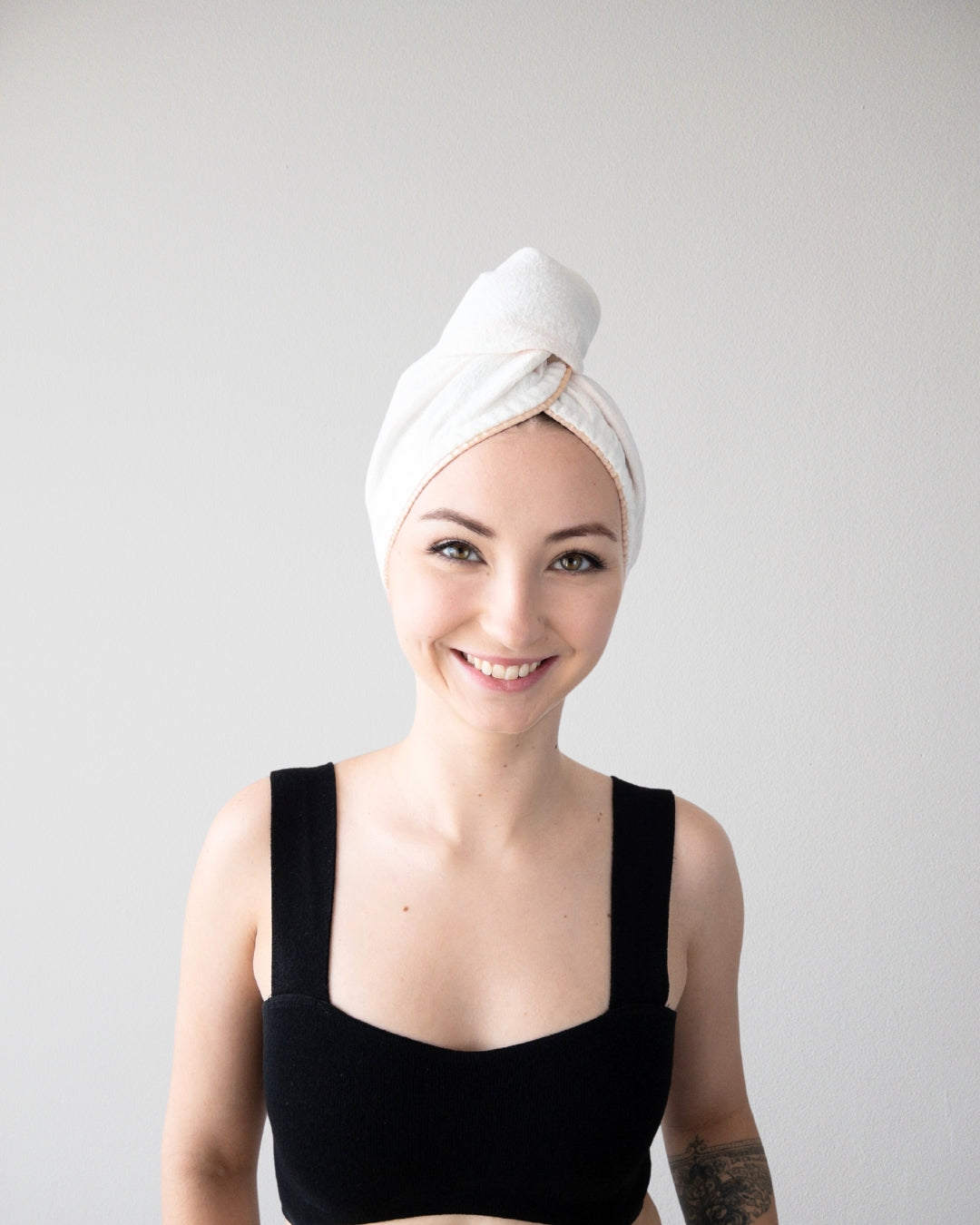PREMIUM TURBAN PEACH / WHITE